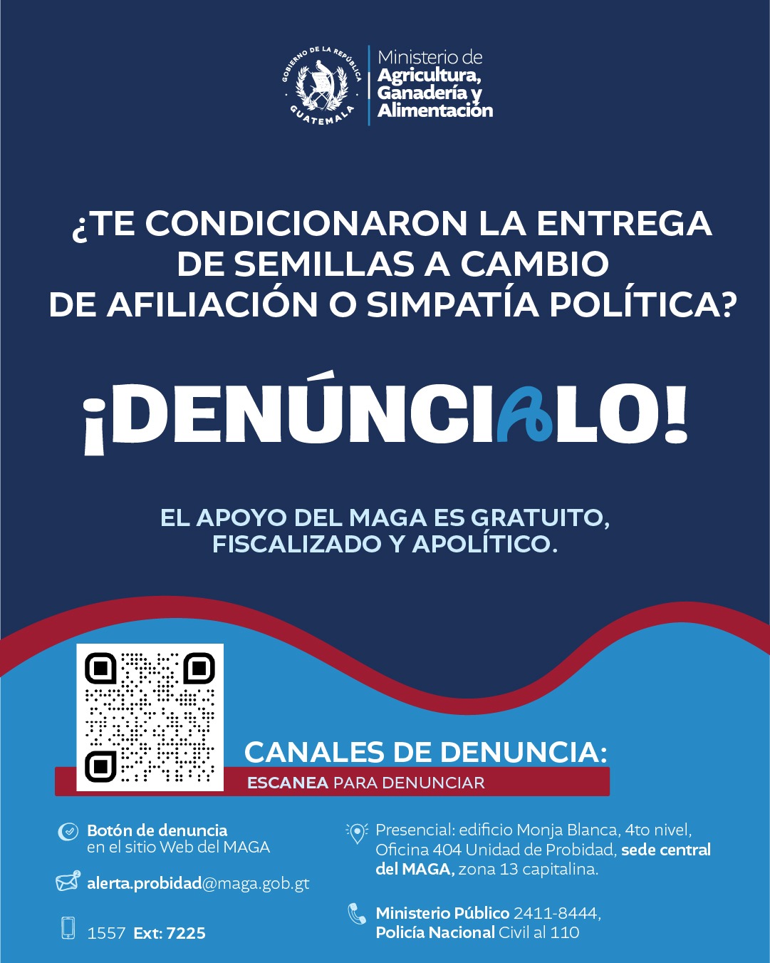 ¿Intentaron condicionarte para entregarte semillas del MAGA? ¡Denúncialo!