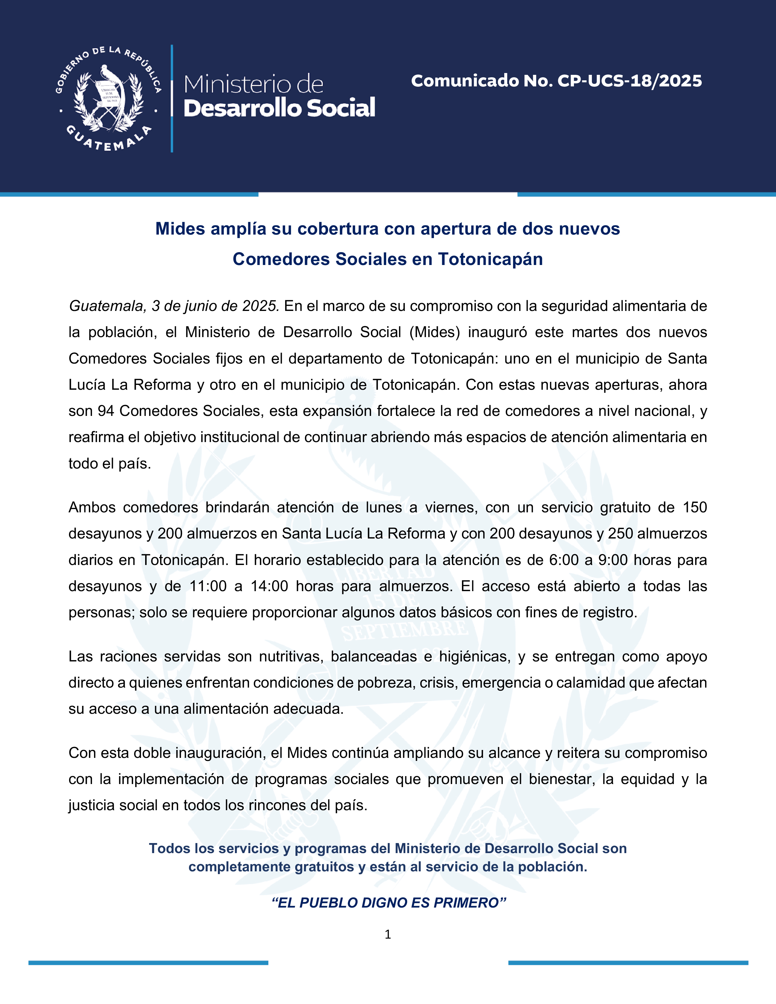 COMUNICADO 18