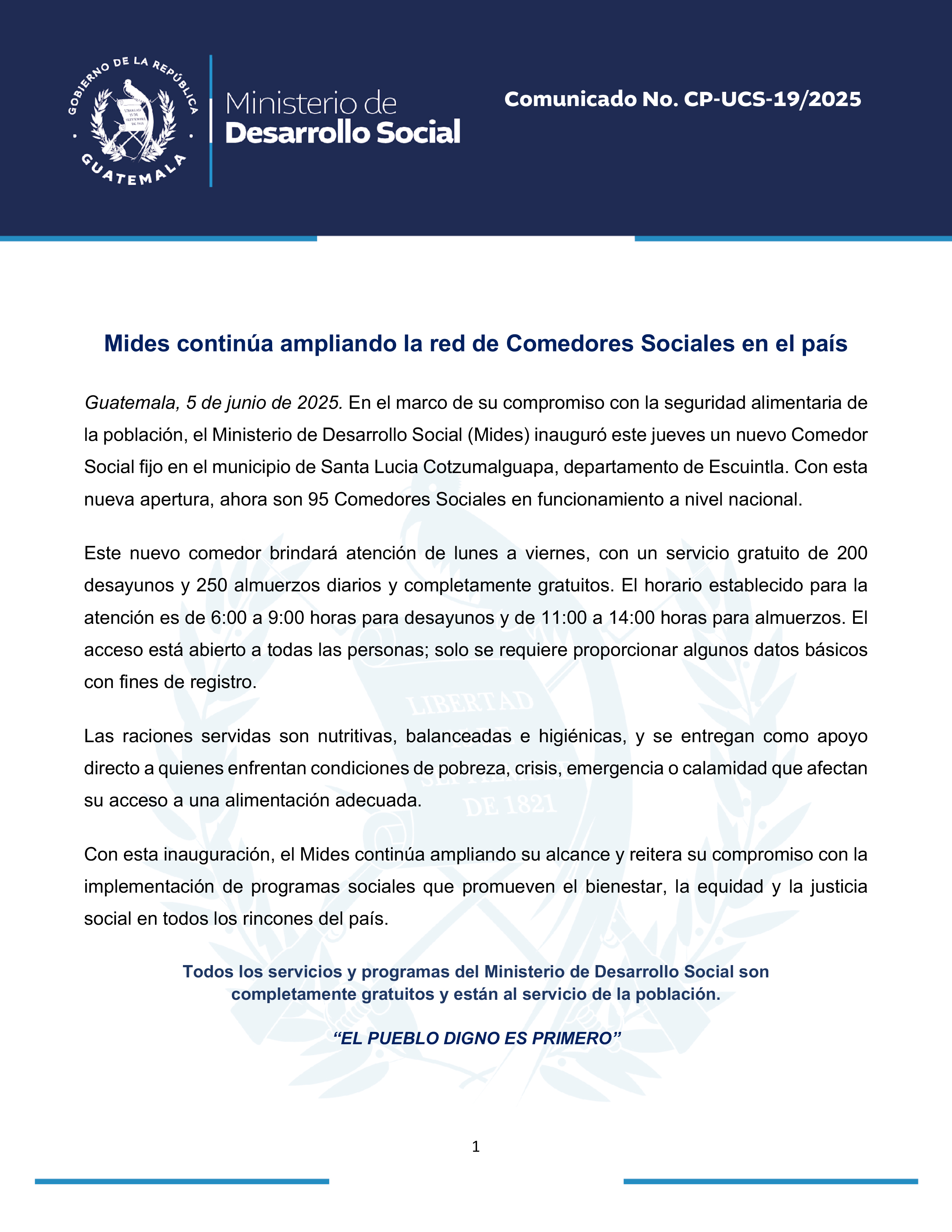 COMUNICADO 19