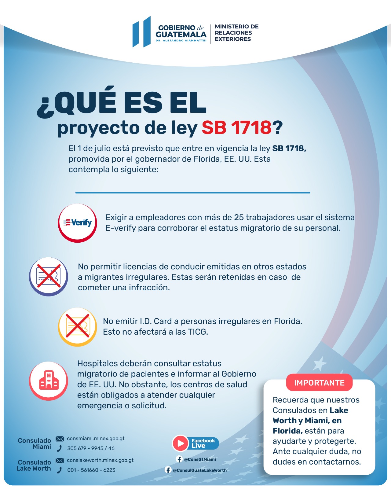 Imagen de campaña del Minex sobre ley SB 1718