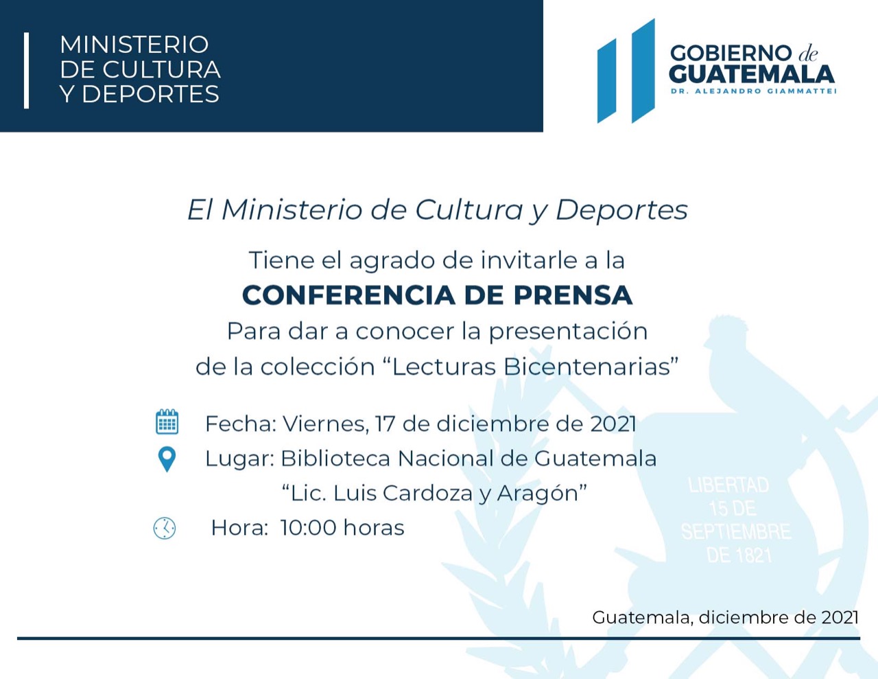 Conferencia de prensa Lecturas Bicentenarias