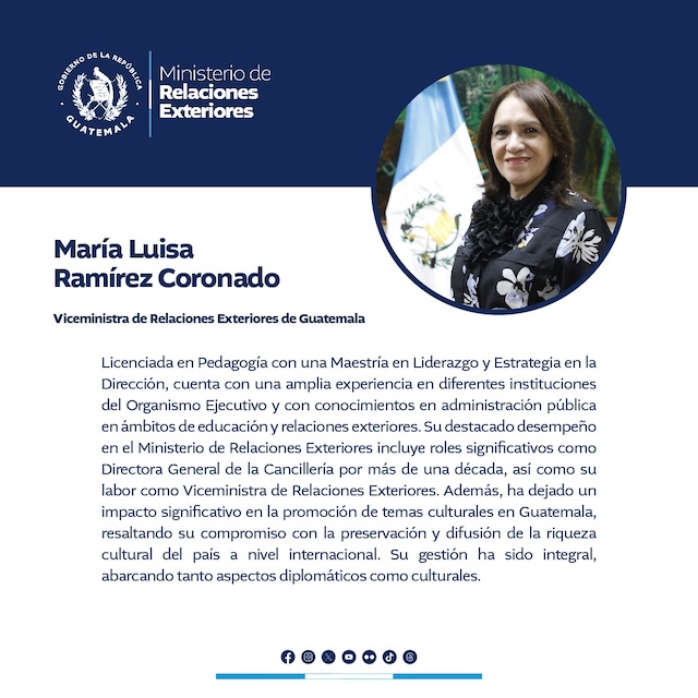 Vicecanciller María Luisa Ramírez