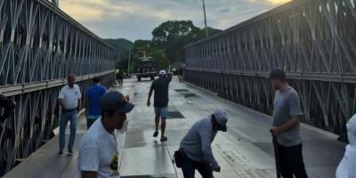 Habilitan paso vehicular en el puente Santiago en Gualán, Zacapa