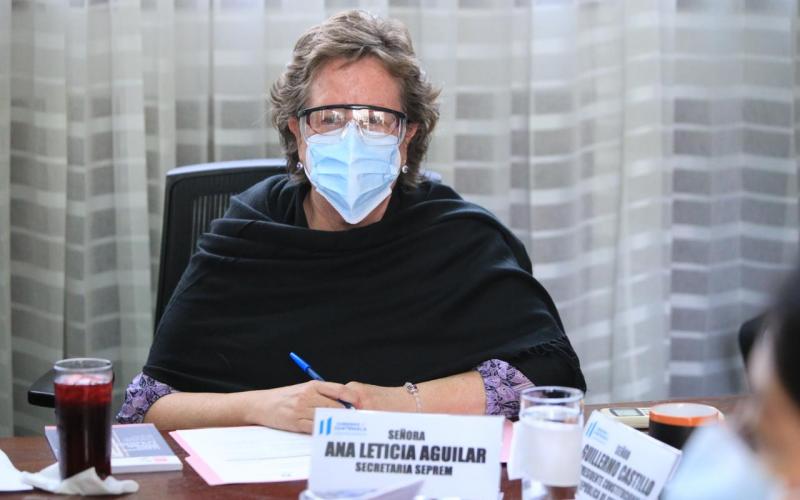 Secretaria Presidencial de la Mujer, Ana Leticia Aguilar Theissen. 
