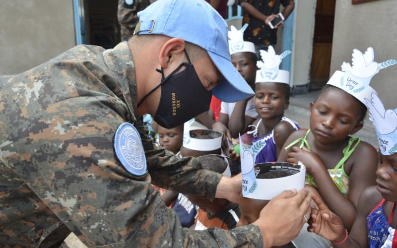 XXI Contingente de Fuerzas Especiales del Ejército de Guatemala, desplegado en la República Democrática del Congo, conmemoraron el  "Día Internacional de la Paz"