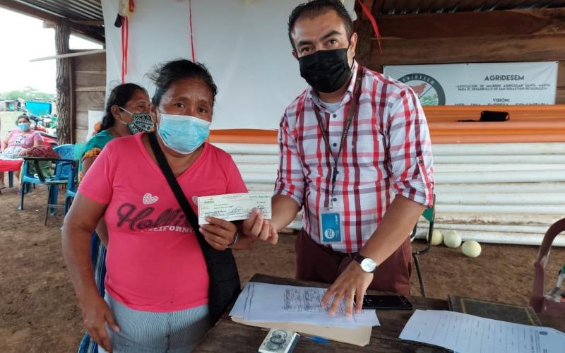 Familias beneficiadas con Subsidio Monetario Directo para compra de alimentos