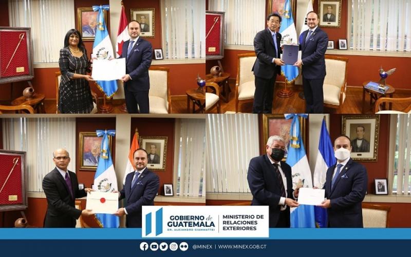 Embajadores de Canadá, India, Corea y Nicaragua presentan Copias de Estilo al canciller Pedro Brolo Vila