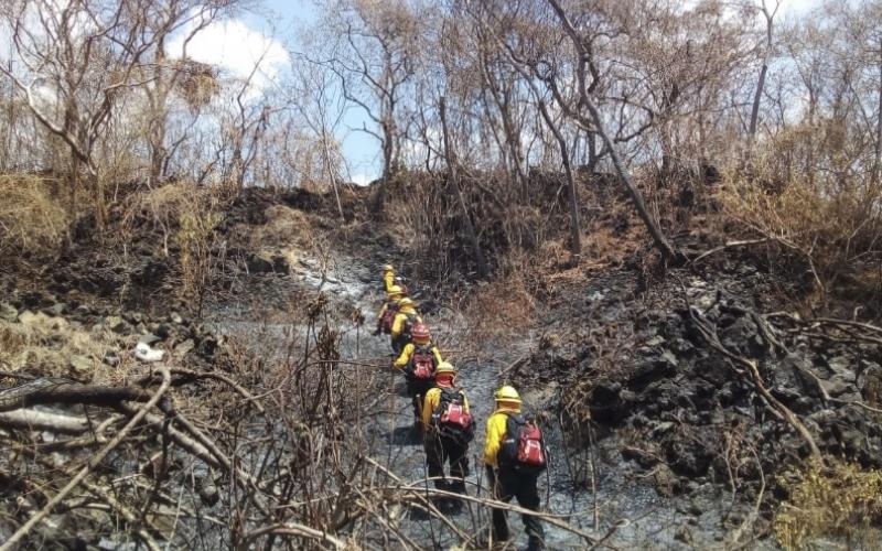 BRIF/GUA de la CONRED finaliza trabajos de control y liquidación de un incendio reportado en territorio guatemalteco. 