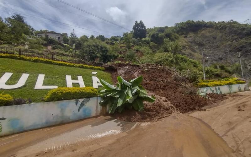 Deslizamiento de tierra registrado en el municipio de Purulhá, Baja Verapaz.