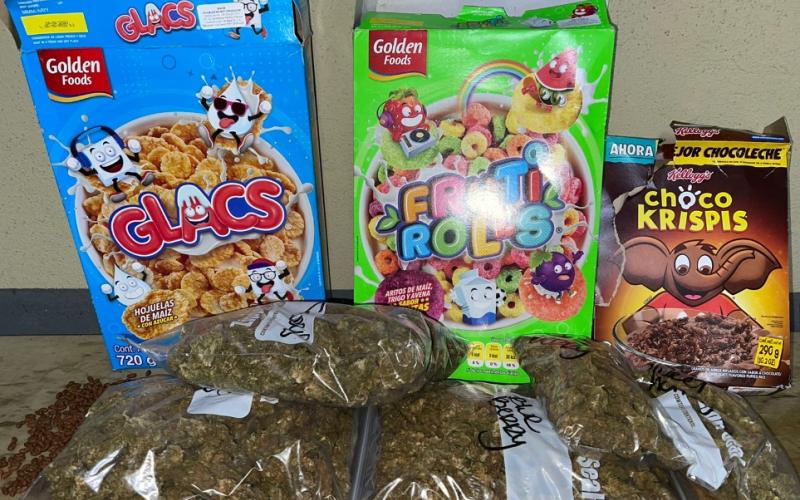 Localizan drogas dentro de cajas de cereal