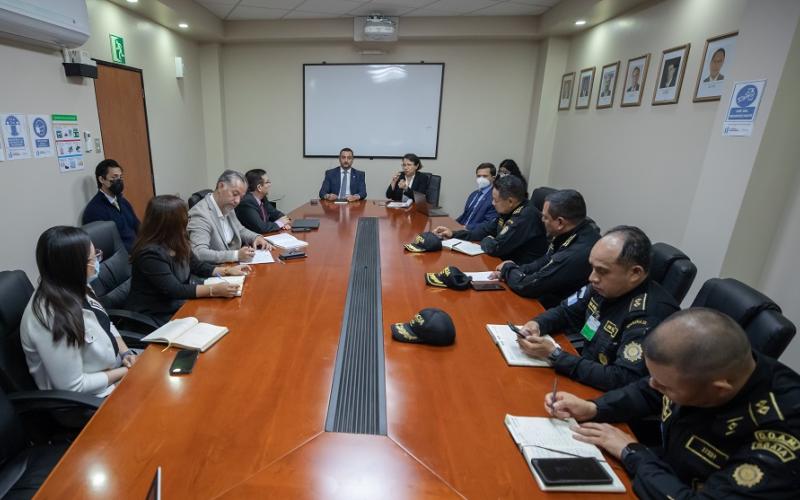 Reunión  con funcionarios de Gobernación, PNC y SIECA
