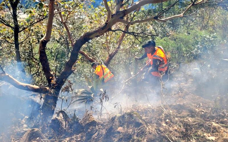 Ejército apoyó sofocamiento de incendios forestales en Chimaltenango, Escuintla y San Marcos.