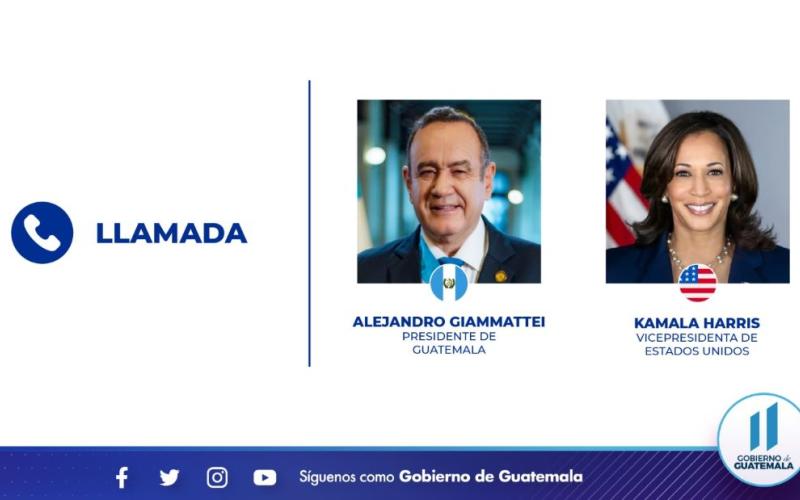 Presidente Alejandro Giammattei y Vicepresidenta de Estados Unidas