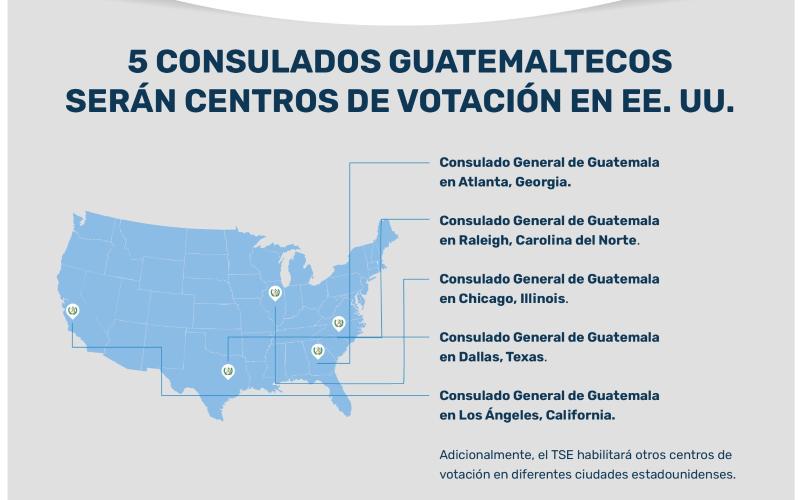 Cinco sedes consulares de Guatemala en EE. UU. serán centros de votación para las Elecciones Generales del 2023 