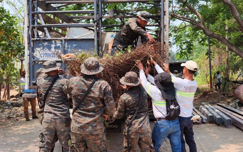 Ejército de Guatemala realiza jornadas de deschatarrización con el fin de evitar la propagación del dengue.