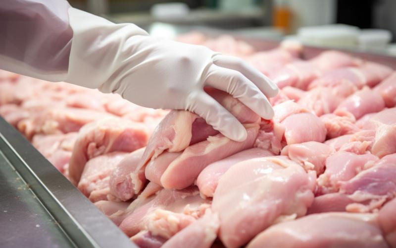 Manipulación de pollo blanco a granel