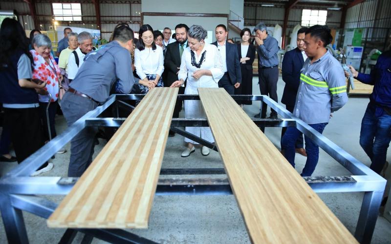 Primera Dama visita Centro de Transformación e Investigación del Bambú