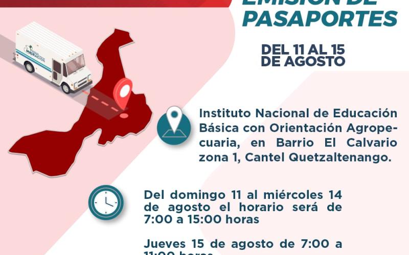 Jornada móvil de trámite de pasaportes llegará a Cantel, Quetzaltenango