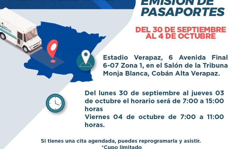 Migración emitirá pasaportes en Alta Verapaz