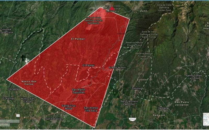 Monitorean siete municipios por actividad del volcán Santiaguito