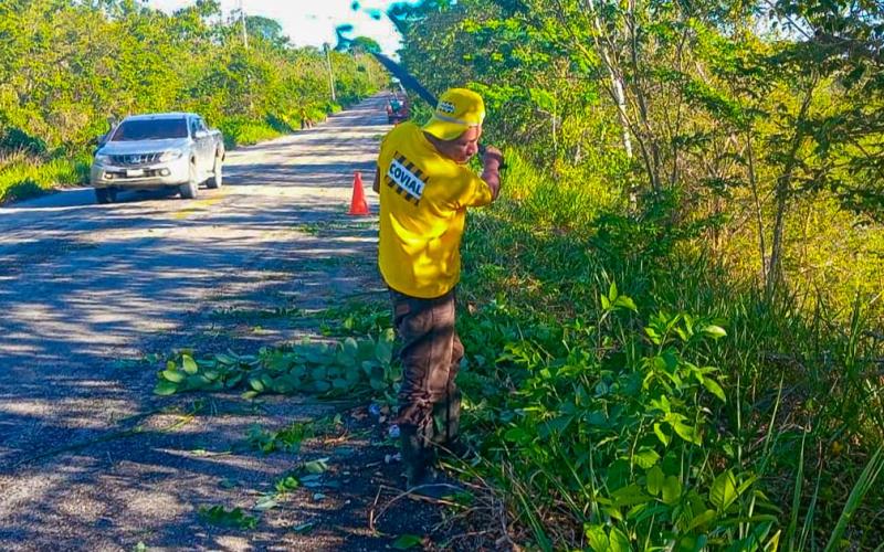 COVIAL mantiene en óptimas condiciones la ruta hacia El Ceibo, conexión clave entre Guatemala y México