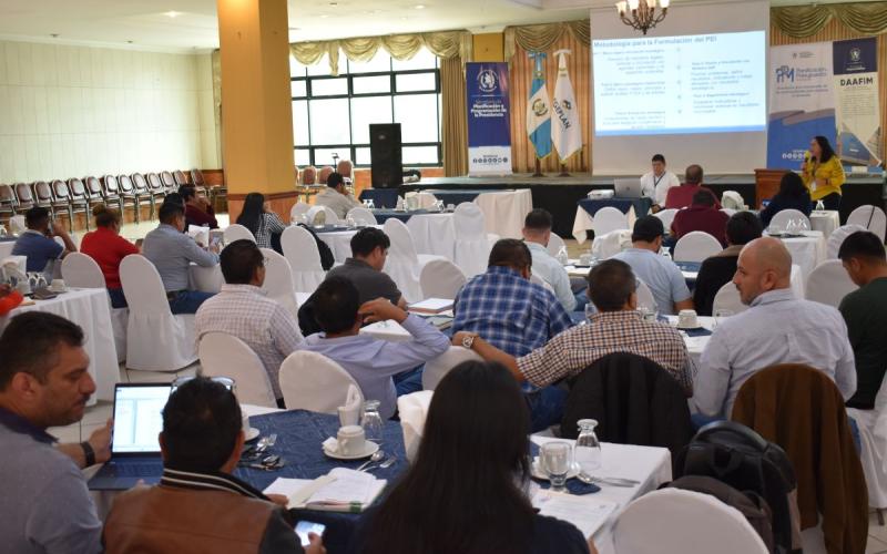 Participantes en los talleres de planificación y presupuestación en Huehuetenango.