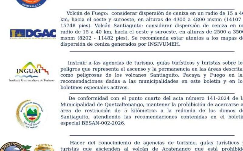 INSIVUMEH comparte el resumen vulcanológico 