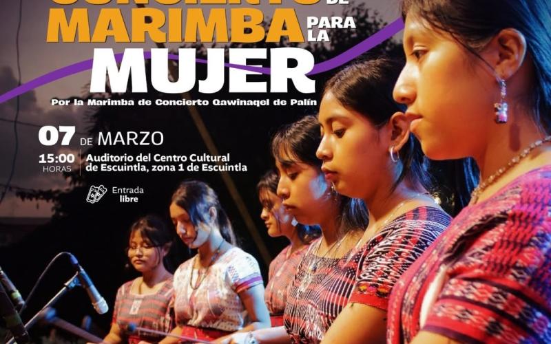 La marimba celebra la fuerza femenina en el Centro Cultural de Escuintla