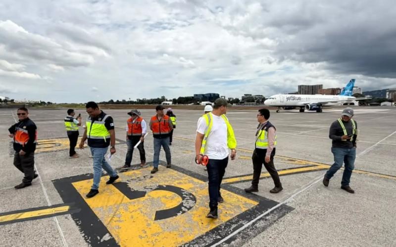 Avanzan trabajos para una plataforma más segura en el Aeropuerto Internacional La Aurora