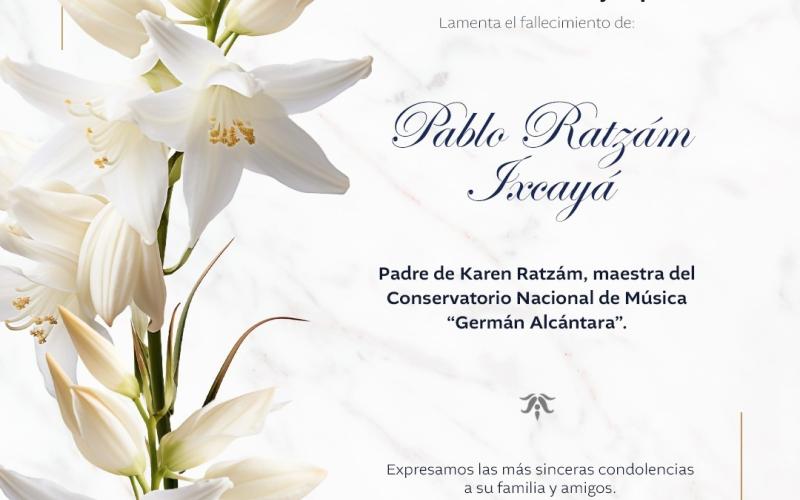 Lamentamos el sensible fallecimiento de Pablo Ratzám Ixcayá