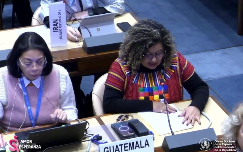 Dra. Zulma Calderón, Titular de SOSEP, durante su participación en el segundo período de sesiones del Grupo de Trabajo Intergubernamental sobre los Derechos Humanos de las Personas Mayores en Ginebra Suiza.