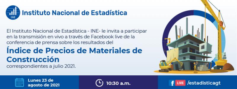 Índice de Precios de Materiales de Construcción julio 2021