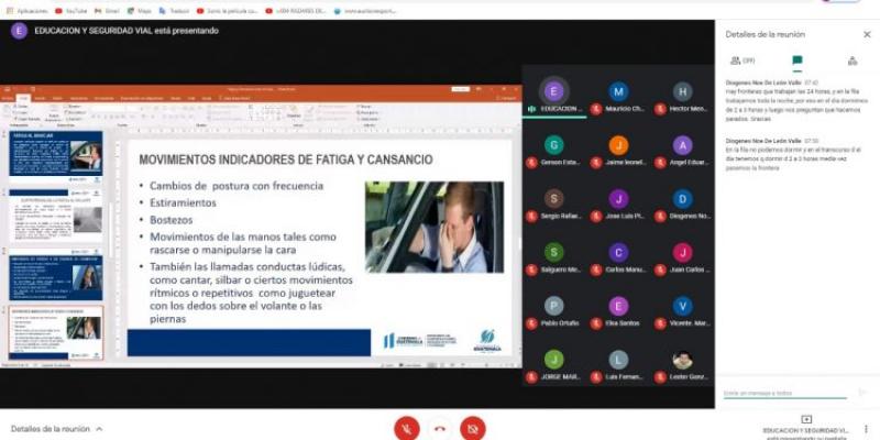 Instrucción de forma virtual sobre seguridad vial