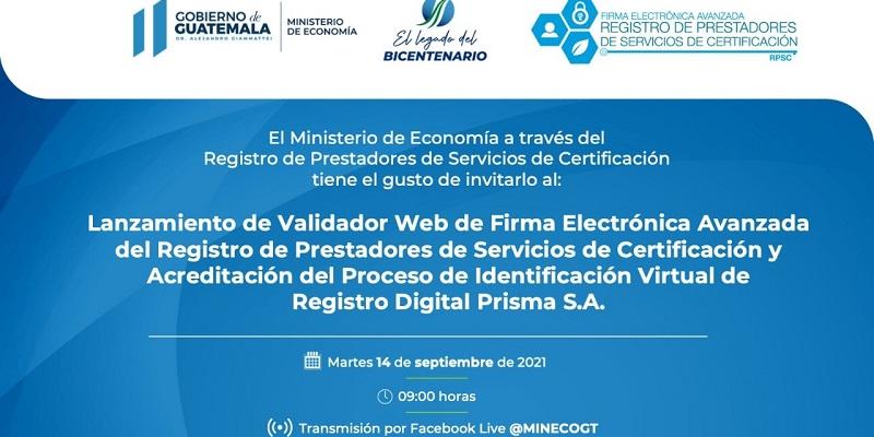 Conferencia de prensa virtual del lanzamiento Validador Web Firma Electrónica Avanzada