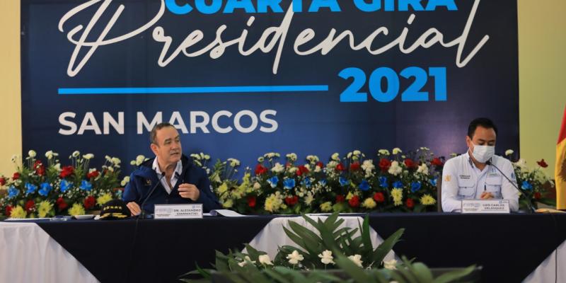 Presidente Alejandro Giammattei se reúne con autoridades de San Marcos