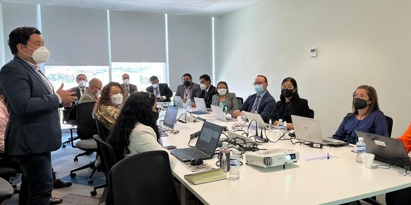La Viceministra de Integración y Comercio Exterior, María Luisa Flores, durante su reunión.