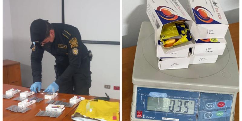 Localizan cocaína en inspección de encomiendas