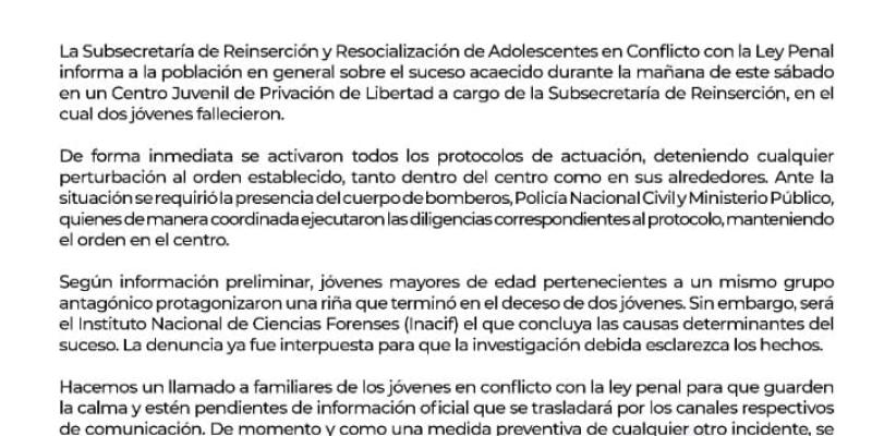Comunicado de Prensa