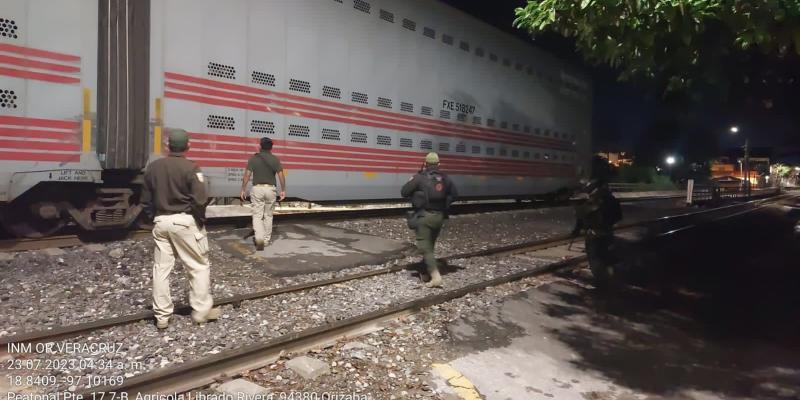 Rescate de migrantes en Veracruz. Foto del INM de México.