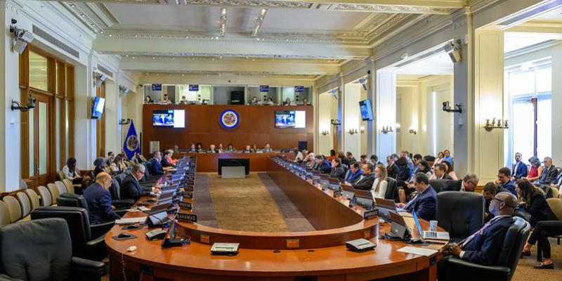 Canciller Mario Búcaro participa en sesión extraordinaria del Consejo Permanente de la OEA que consideró los acontecimientos recientes en Guatemala . FOTO OEA