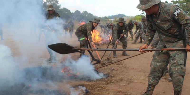 Ejército de Guatemala se prepara para el II Ejercicio Nacional de Supresión de Incendios Forestales.