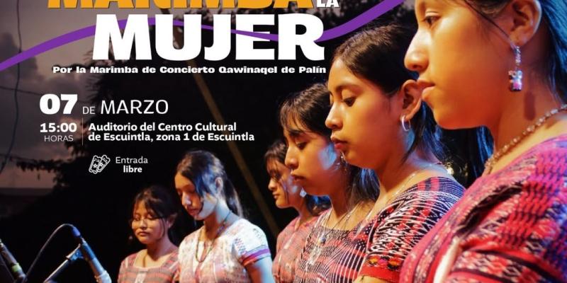 La marimba celebra la fuerza femenina en el Centro Cultural de Escuintla