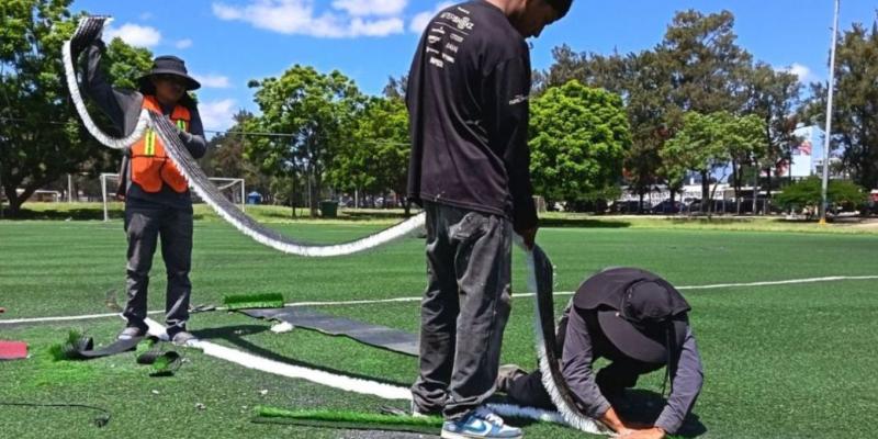 Espacios deportivos reciben trabajos de mantenimiento y recuperación. 